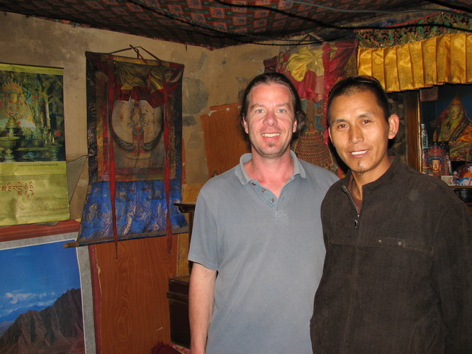 Ray and Shimi Kushu, a Tibetan friend from Gadong. Gadong, Tibet.